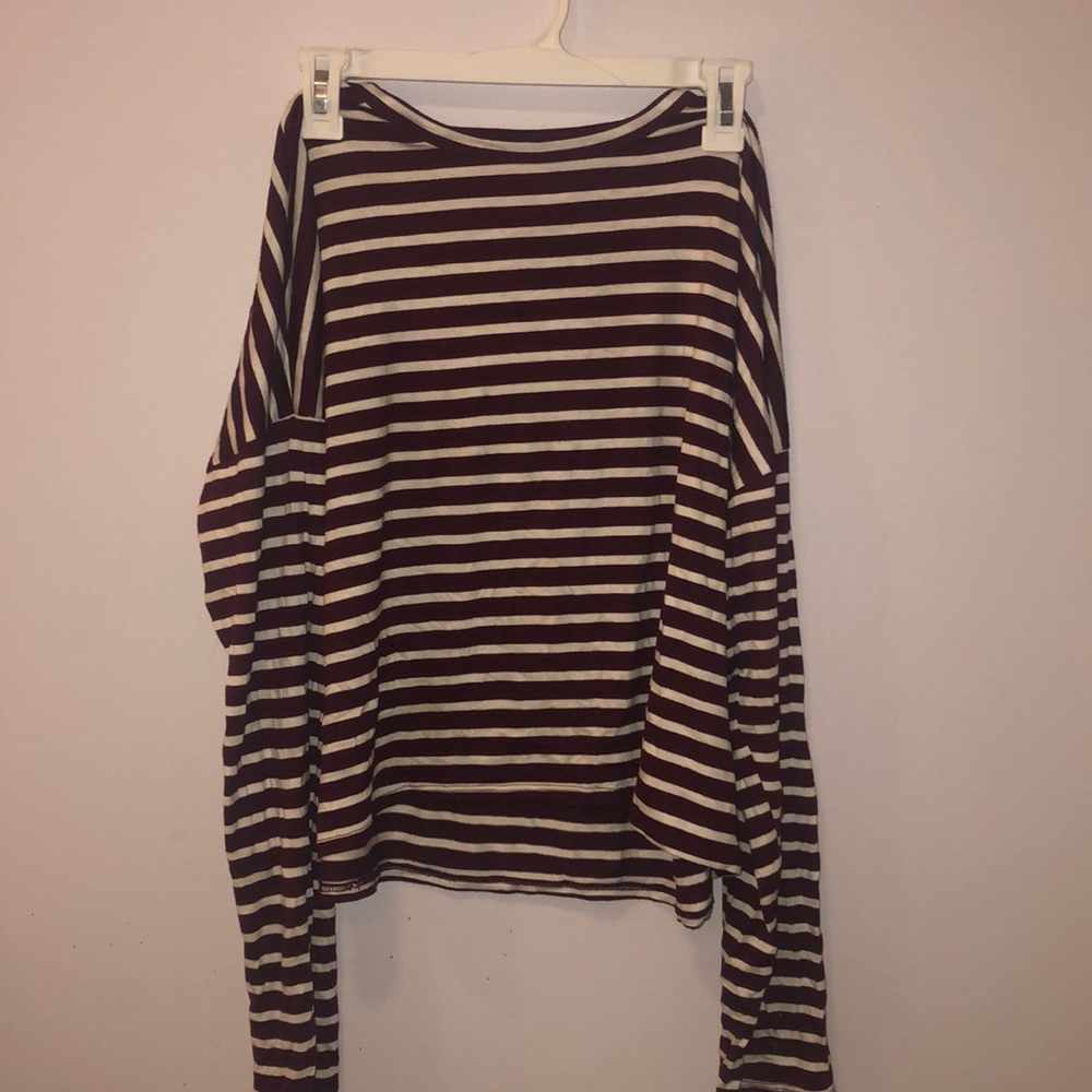 Burgundy striped top